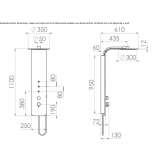 Wall-mounted shower panel with a shower hand Yoro