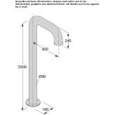 Floor-standing shower panel made of brushed steel Tingvoll