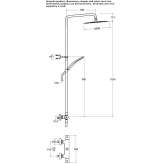 Shower panel with wall thermostat and hand shower Marki