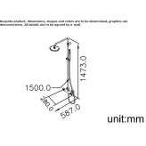 Thermostatic shower panel in chrome-plated brass with shower head Paime