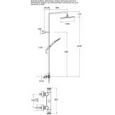 Shower panel with wall thermostat and hand shower Ferez