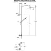 Wall-mounted shower panel with a shower hand Ardud