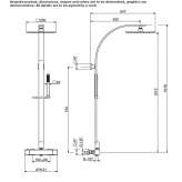 Shower panel with wall thermostat and hand shower Colima