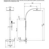 Wall-mounted shower panel with a shower hand Colima