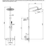 Wall-mounted shower panel with a shower hand Buynichy