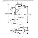 Free-standing shower panel with shower head Eidsvag