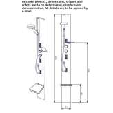 Corner thermostatic steel shower panel Szarow