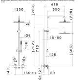 Thermostatic shower panel Gogolin