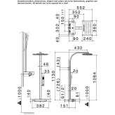 Thermostatic shower panel with hand shower and overhead shower Gogolin