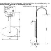 Wall-mounted shower panel with a shower hand Cascabel