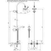 Wall-mounted shower panel with hand shower and overhead shower Cerrina