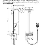 Thermostatic shower panel made of chrome-plated brass, mounted on the wall Alcobaca