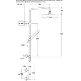 Shower panel with wall thermostat and hand shower Lirio