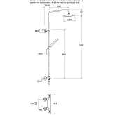 Wall-mounted shower panel with a shower hand Itatuba