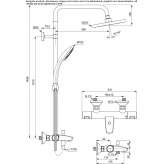 Wall-mounted shower panel with diverter and hand shower Choloma