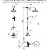 Wall-mounted shower panel with diverter Hawker