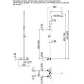 Wall-mounted thermostatic shower panel with a switch Potton