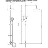 Wall-mounted shower panel with a shower hand Bozkurt