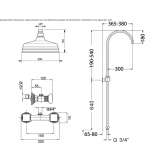 Steel shower panel mounted to the wall with a shower head Bobowo