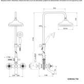 Wall-mounted shower panel made of chrome-plated brass Singen