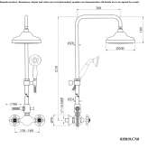 Wall-mounted shower panel made of chrome-plated brass Singen