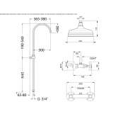 Steel shower panel mounted to the wall with a shower hand Borsa