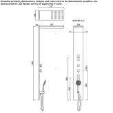 Wall-mounted shower panel with hand shower and overhead shower Akaa