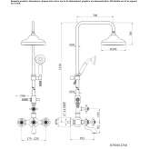 Wall-mounted shower panel made of chrome-plated brass Singen