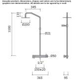 Stainless steel thermostatic shower panel for wall mounting with a hand shower Orroli