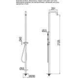 Stainless steel floor-standing shower panel with diverter and hand shower Polva