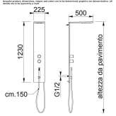 Wall mounted stainless steel shower panel with diverter Polva