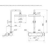 Wall-mounted shower panel with shower head Gotor