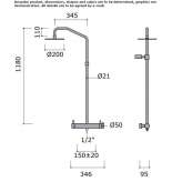 Wall mounted stainless steel thermostatic shower panel with shower head Orroli