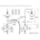 Wall-mounted shower panel with a shower hand Elsdorf