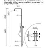 Floor-standing stainless steel shower panel with hand shower Topile