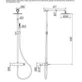 Wall mounted stainless steel shower panel with diverter Demonte