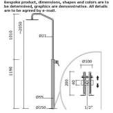 Stainless steel floor standing shower panel with shower head Orroli