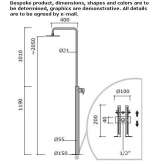 Stainless steel floor standing shower panel with shower head Topile