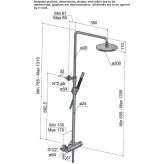 Thermostatic brass shower panel for wall mounting Melres