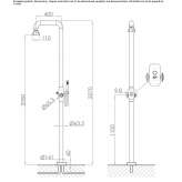 Floor-standing stainless steel shower panel with hand shower Sonico