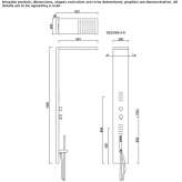 Shower panel with wall thermostat and shower head Calcio