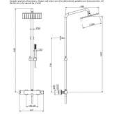 Wall-mounted shower panel with a shower hand Moimacco