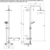 Shower panel with wall thermostat and hand shower Aguilas