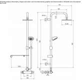 Shower panel with thermostat for wall mounting Aguilas