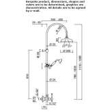 Wall-mounted shower panel with shower head Fismes