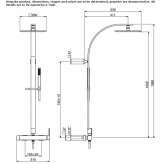 Wall-mounted shower panel with a shower hand Zipari