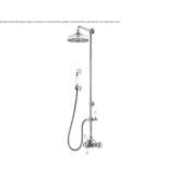 Thermostatic brass shower panel for wall mounting with a shower head Tepehan