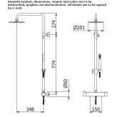 Thermostatic shower panel with hand shower Sidmouth