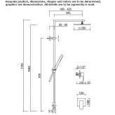 Wall-mounted shower panel with hand shower and overhead shower Sarandi