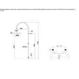 Shower panel with wall thermostat and hand shower Tasco